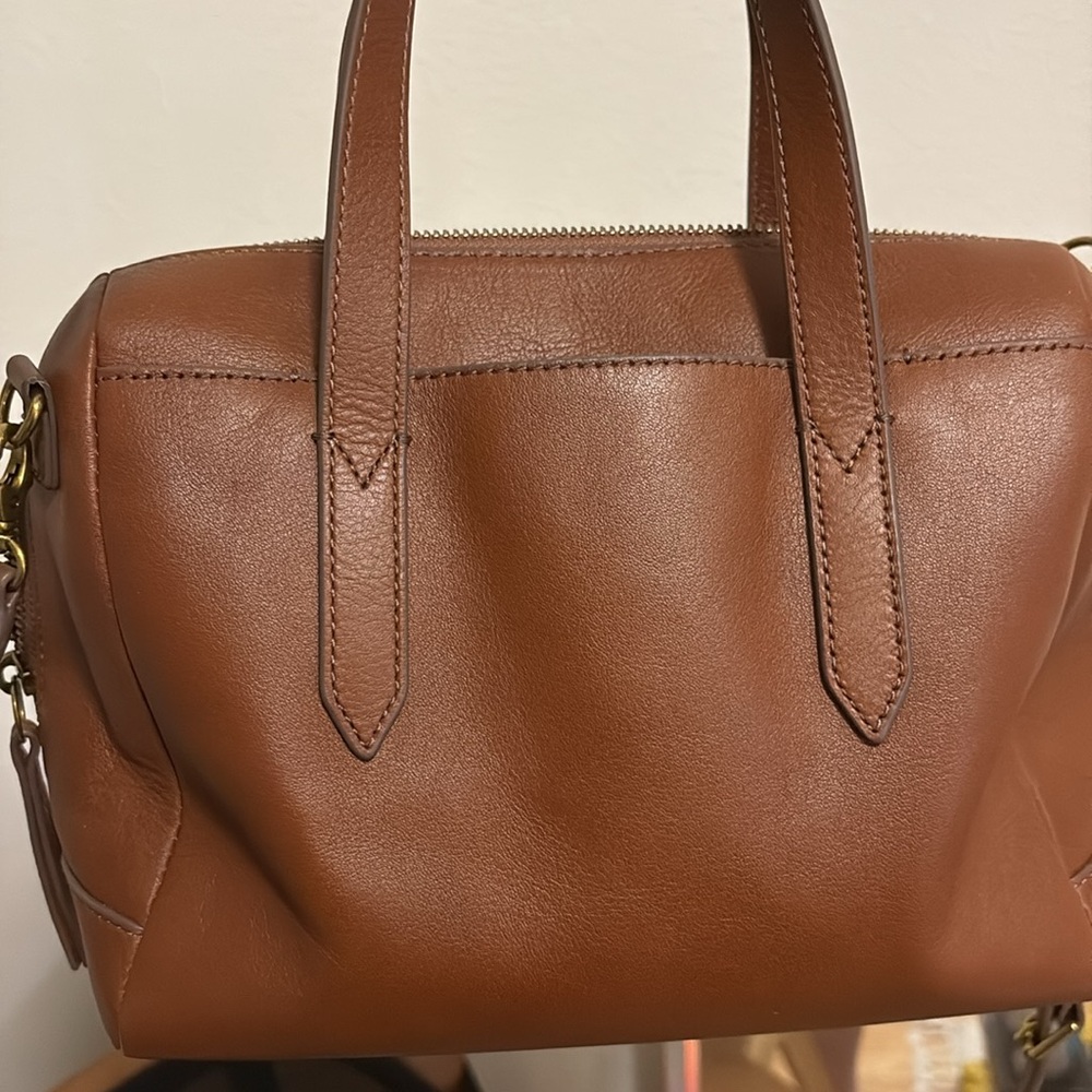 NWT Fossil Women's Sydney Satchel Brown Leather Purse Handbag
